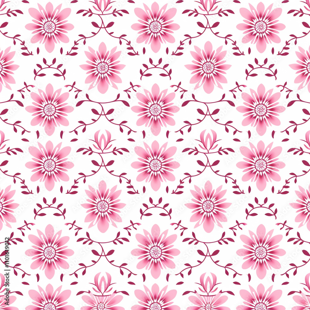 seamless pattern with pink flowers seamless pattern with pink flowers