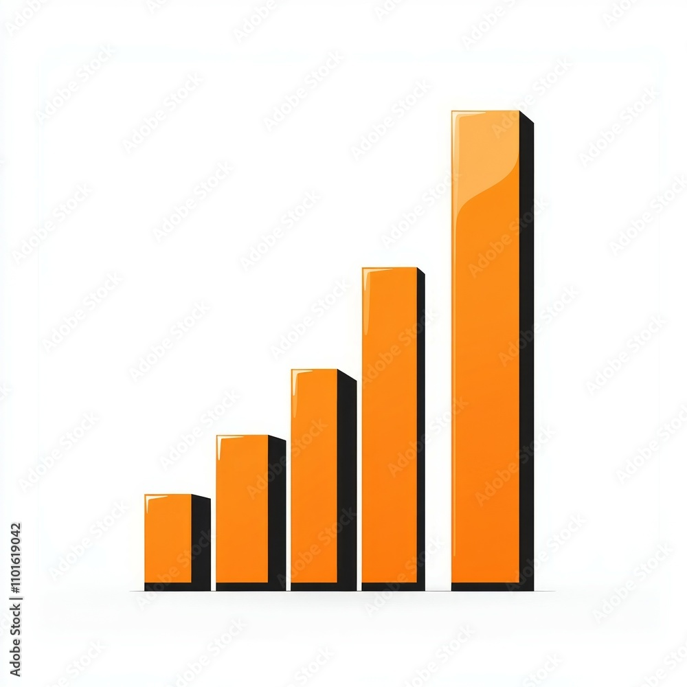 a simple bar graph showing exponential growth. white background. a simple bar graph showing exponential growth. white background.
