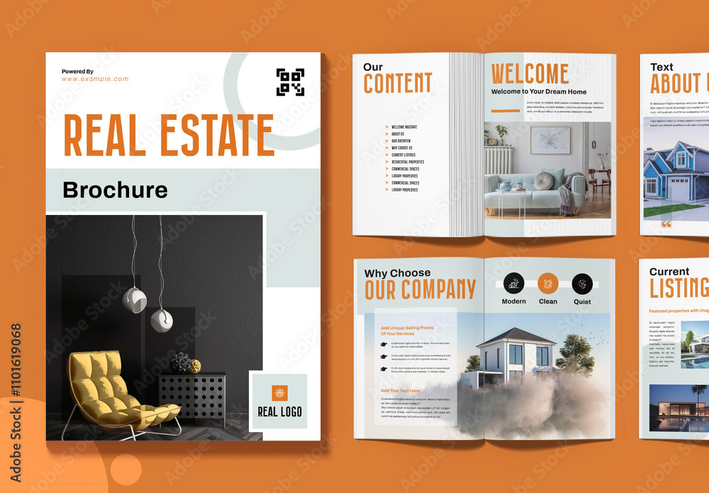 Real Estate Brochure Layout Stock Template | Adobe Stock