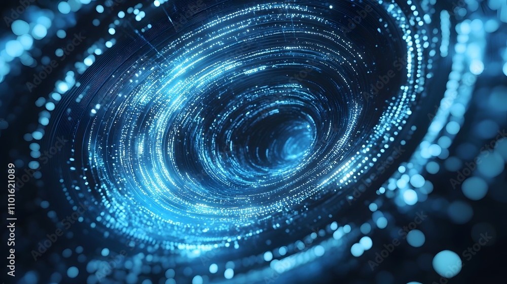 Abstract Blue Light Swirling Vortex Digital Art Abstract Blue Light Swirling Vortex Digital Art