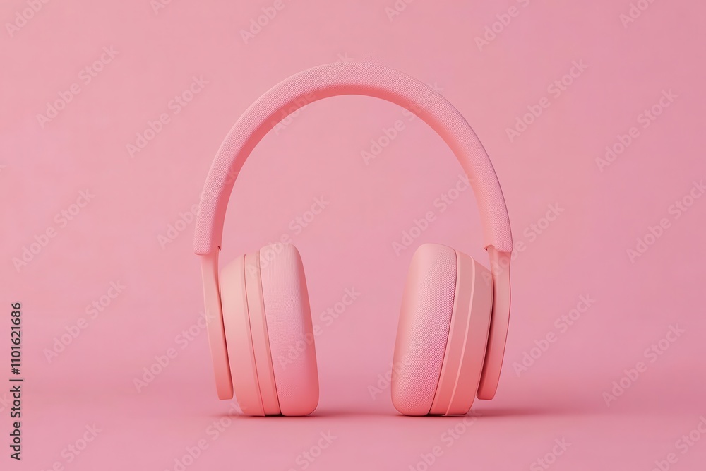 Pink headphones against a soft pink background, showcasing a trendy and stylish accessory for music lovers. Pink headphones against a soft pink background, showcasing a trendy and stylish accessory for music lovers.