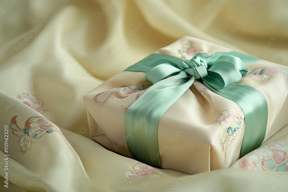 South Korean traditional silk has no pattern and it's a gift wrapped beautifully. South Korean traditional silk has no pattern and it's a gift wrapped beautifully.