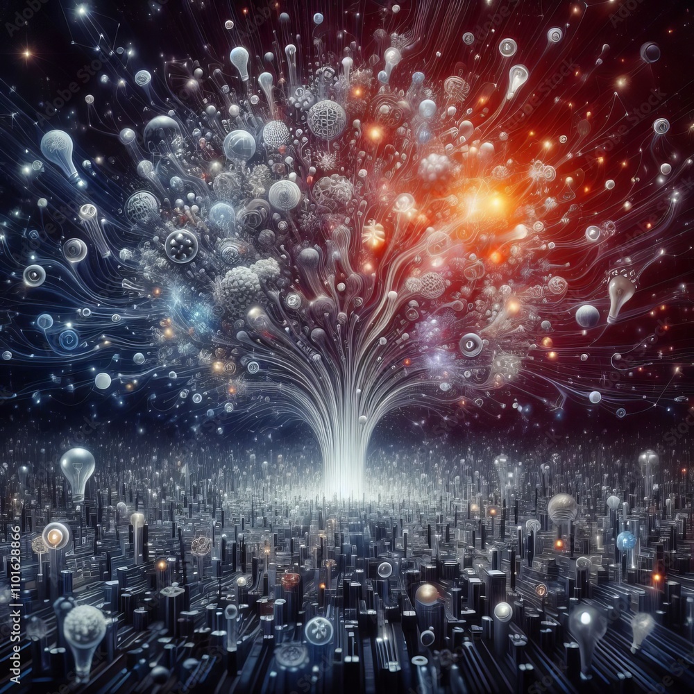 Spread of Ideas Abstract visualization of the diffusion of infor Spread of Ideas Abstract visualization of the diffusion of infor