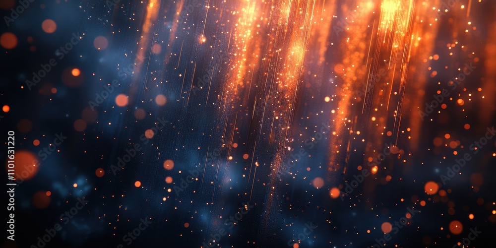 Abstract Background with Shimmering Particles and Light Effects in Shades of Orange and Blue, Ideal for Creative Design and Digital Projects Abstract Background with Shimmering Particles and Light Effects in Shades of Orange and Blue, Ideal for Creative Design and Digital Projects