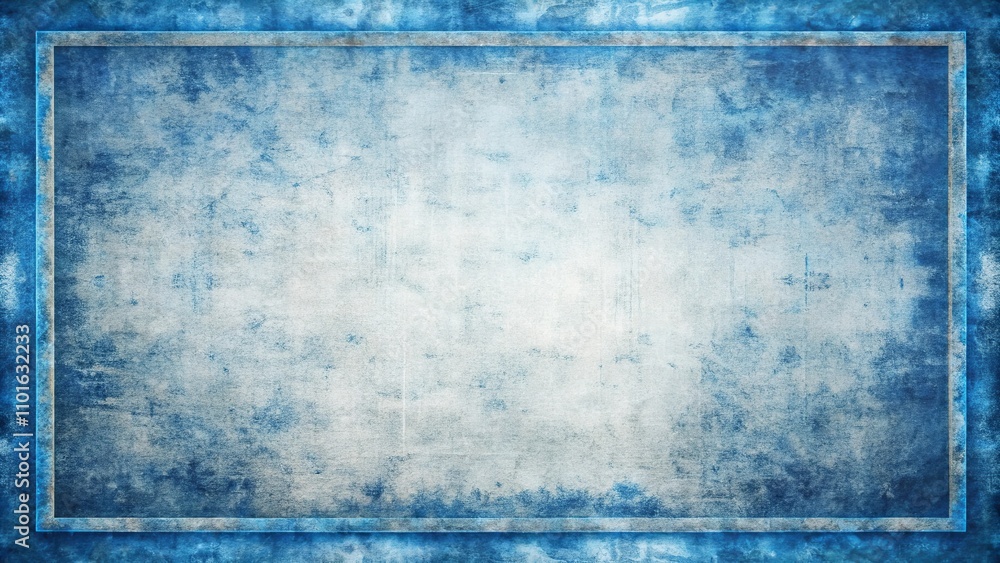 Obraz premium Blue Grunge Background with a Distressed Frame Ideal for Vintage Designs and Textured Projects