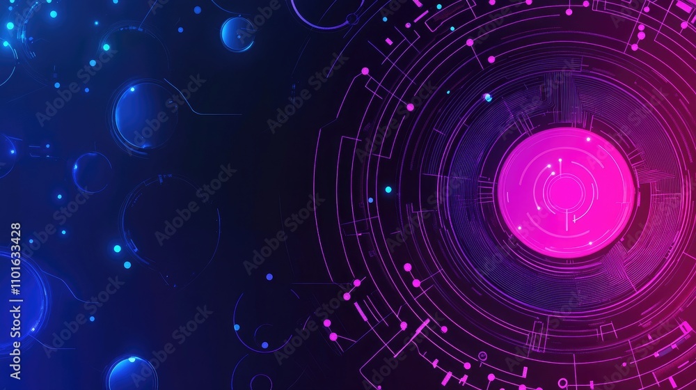 Digital technology background highlighting an AI microchip, central focus glowing among intricate circuits. Digital technology background highlighting an AI microchip, central focus glowing among intricate circuits.