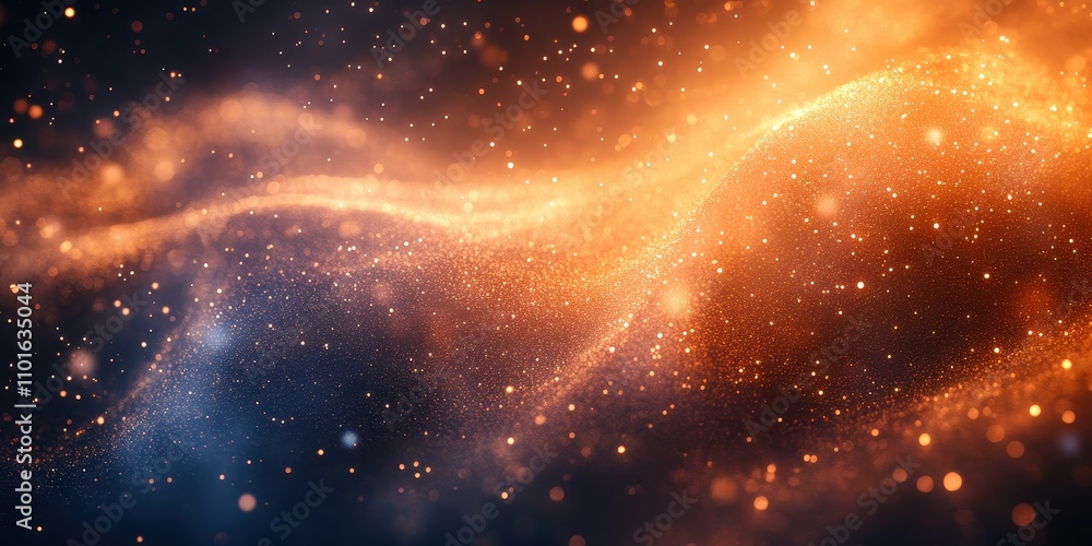 Beautiful Abstract Background with Shimmering Particles in Shades of Orange and Blue, Creating a Dreamy and Ethereal Visual Experience for Creative Projects and Designs Beautiful Abstract Background with Shimmering Particles in Shades of Orange and Blue, Creating a Dreamy and Ethereal Visual Experience for Creative Projects and Designs