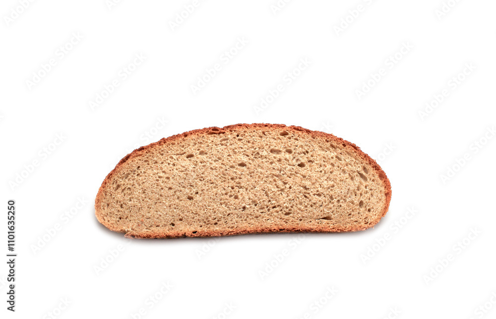 Slice of fresh rye bread isolated on white background. Slice of fresh rye bread isolated on white background.