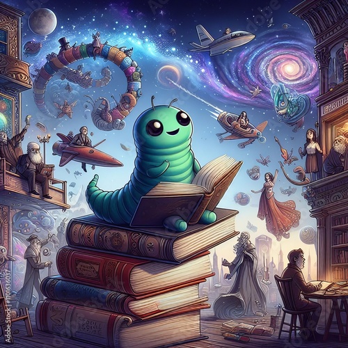 The Bookworm's Guide to the Galaxy A bookworm travels through di