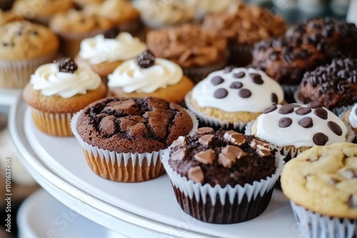 Assorted Delicious Cupcakes And Muffins Displayed Beautifully