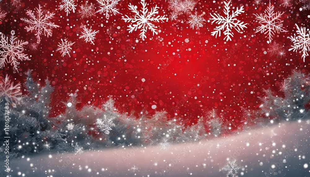 Festive Red Christmas Background Featuring Elegant Snowflakes in Various Sizes and Patterns, Perfect for Holiday-Themed Designs, Winter Celebrations, Invitations, and Seasonal Decor Needs Festive Red Christmas Background Featuring Elegant Snowflakes in Various Sizes and Patterns, Perfect for Holiday-Themed Designs, Winter Celebrations, Invitations, and Seasonal Decor Needs