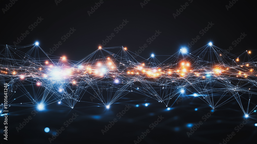 Obraz premium abstract professional business team people innovation connection of line from nail node to node on map background , networking concept