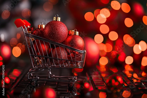 title picture for a blog post covering measures to increase online visibility during christmas, red elements symbolozing the Kaufland Global Marketplace,  photo