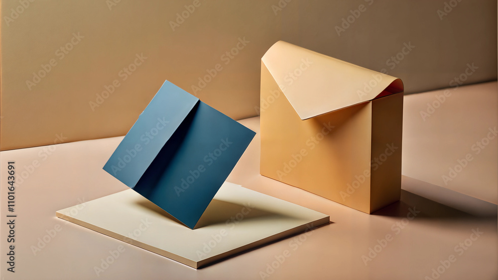 Minimalist envelopes with abstract geometric design. Minimalist envelopes with abstract geometric design.
