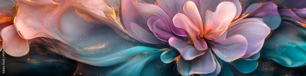Ethereal Abstract Flower in Vibrant Purple and Blue Tones Ethereal Abstract Flower in Vibrant Purple and Blue Tones