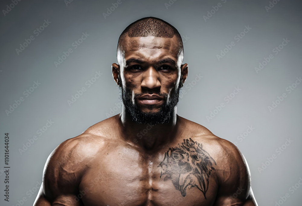 Portrait of MMA fighter. Man, Mixed Martial Arts sportsman. Portrait of MMA fighter. Man, Mixed Martial Arts sportsman.