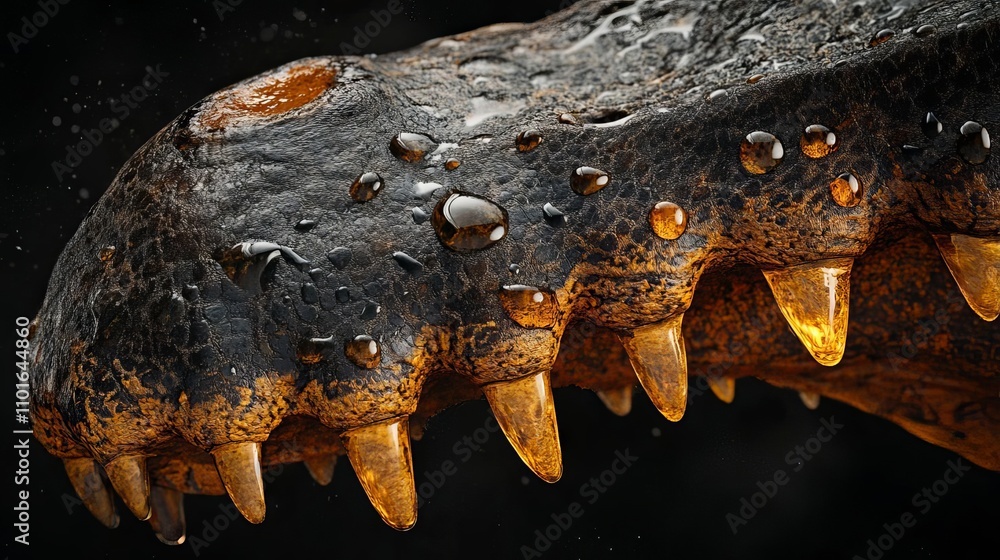 Close up Alligator Jaw Reptile Teeth Water Drops Wildlife Nature Texture Close up Alligator Jaw Reptile Teeth Water Drops Wildlife Nature Texture