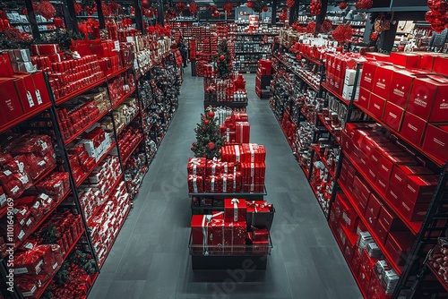 title picture for a blog post covering measures to increase online visibility during christmas, red elements symbolozing the Kaufland Global Marketplace,  photo