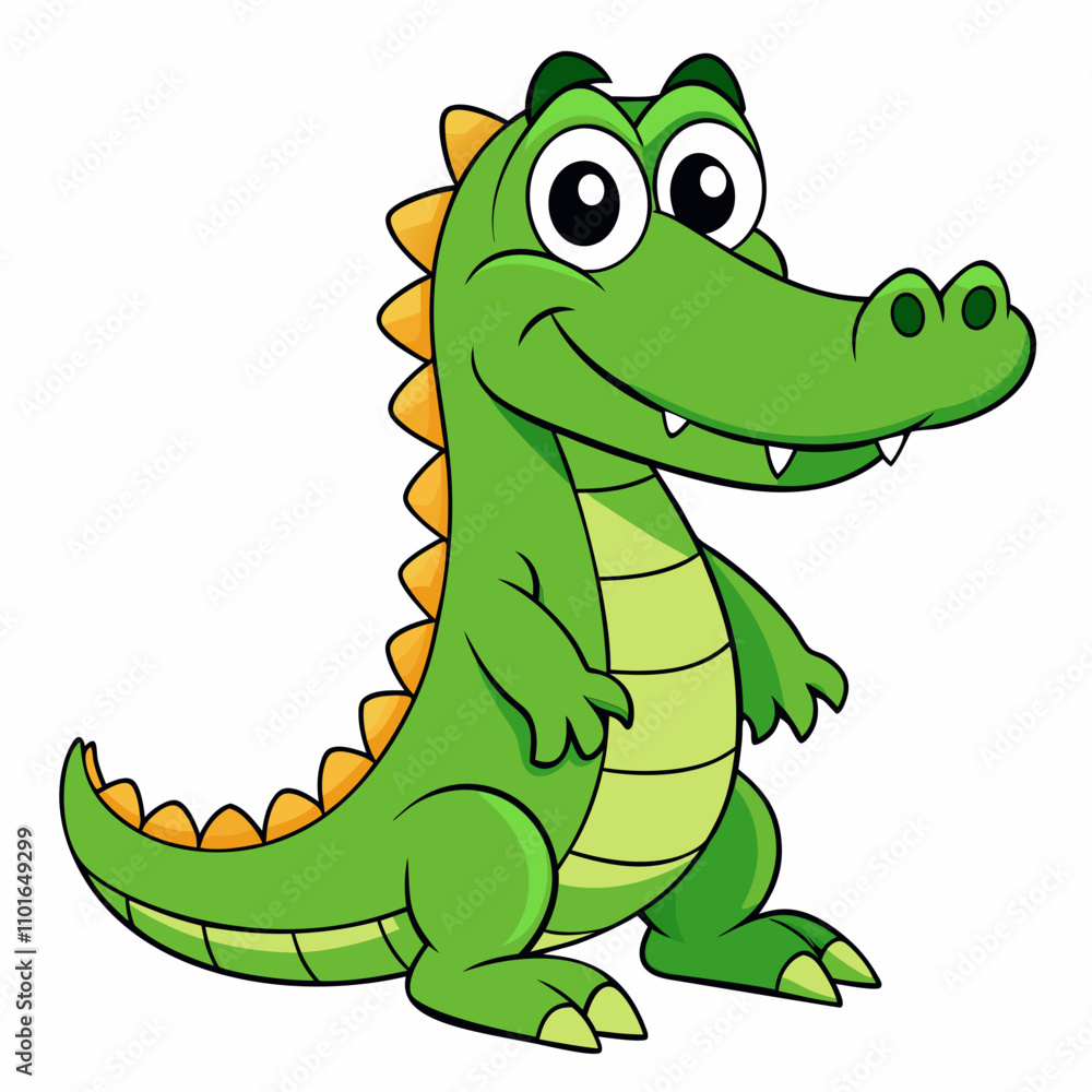 Fototapeta premium Cute Cartoon Crocodile Illustration