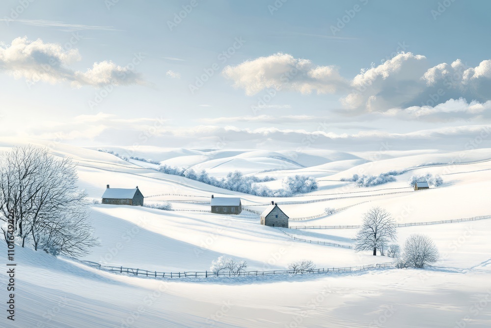 Obraz premium Serene Winter Landscape for St. Stephen's Day
