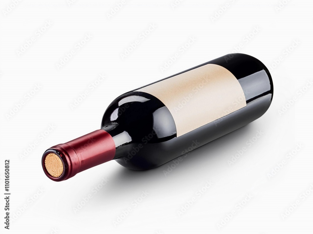 Laying red wine bottle isolated on white background with clipping path Laying red wine bottle isolated on white background with clipping path
