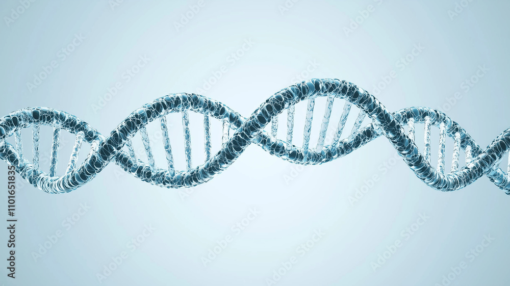 Modern medical DNA strand in vibrant light blue, showcasing intricate details and structure. This represents essence of genetic research and biotechnology Modern medical DNA strand in vibrant light blue, showcasing intricate details and structure. This represents essence of genetic research and biotechnology