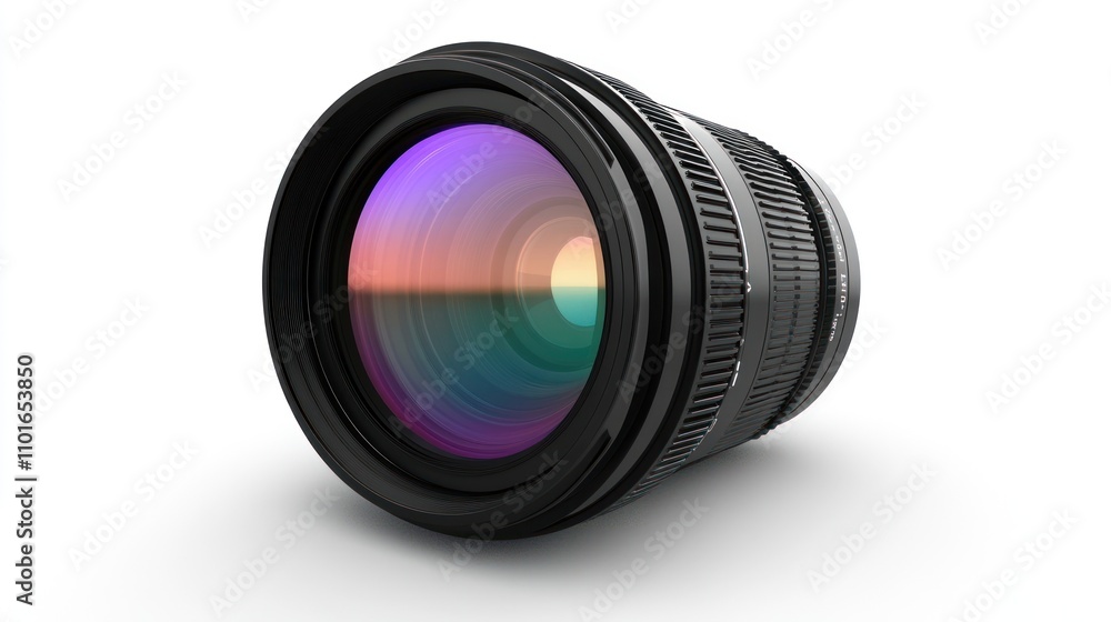A modern camera lens isolated on white background A modern camera lens isolated on white background