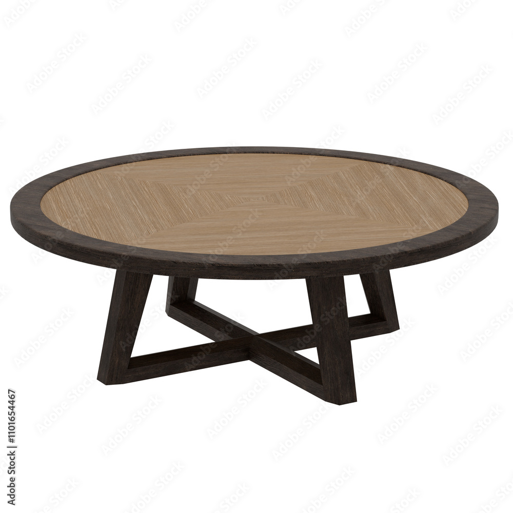3d render round table with transparent background