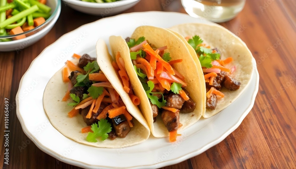 Korean BBQ tacos with kimchi Korean BBQ tacos with kimchi