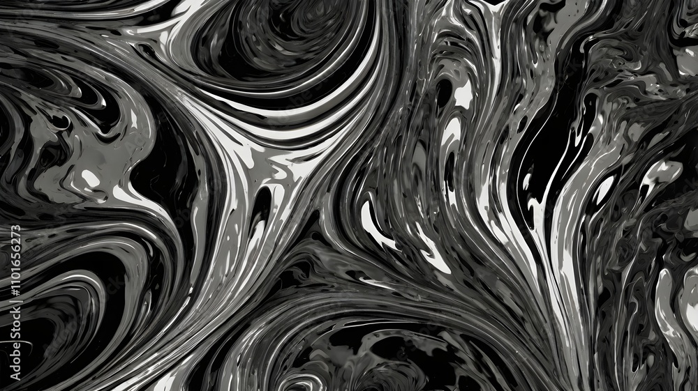 White and black abstract fluid background. Generative ai White and black abstract fluid background. Generative ai