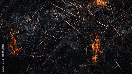 Vivid Flames Engulfing Dry ...