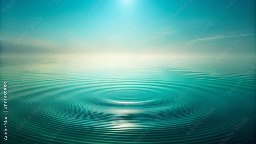 Serene Teal Water With Concentric Circles Reflecting Light Serene Teal Water With Concentric Circles Reflecting Light