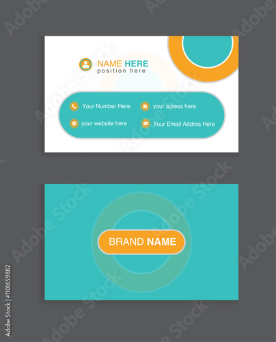 Modern simple  horizontal double sided business card vector design for business and personal use .
