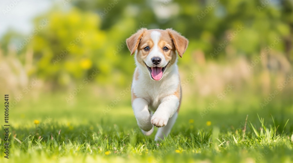 Playful Puppy Running on Green Grass
Playful Puppy Running on Green Grass