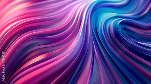 Abstract background featuring curved lines in pink, blue, and purple colors.