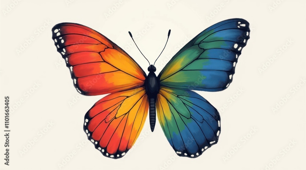 Fototapeta premium Butterfly with Pride Flag Wings