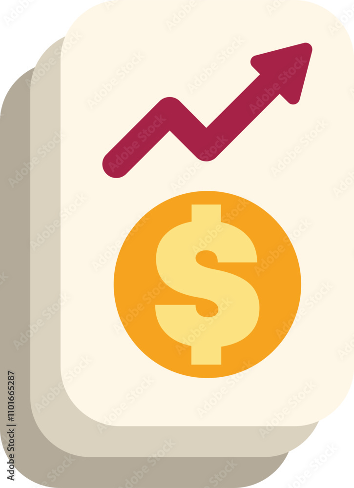 Dollar sign with a growth arrow is representing the concept of financial success Dollar sign with a growth arrow is representing the concept of financial success