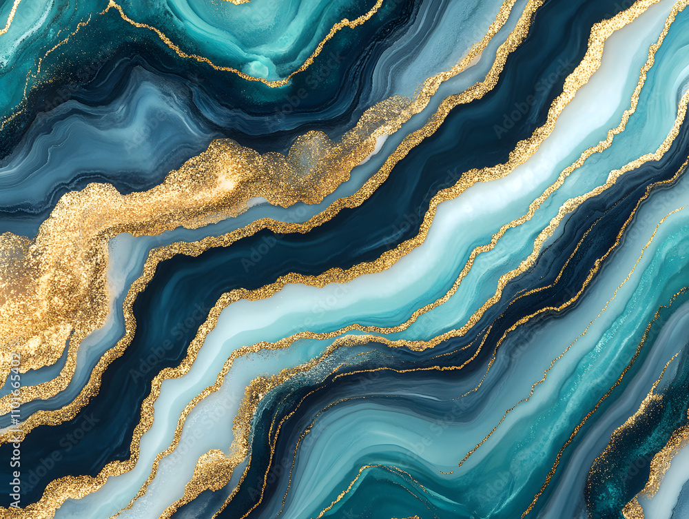 Obraz premium Abstract ocean-inspired artwork digital design home decor colorful layers aesthetic viewpoint modern concept