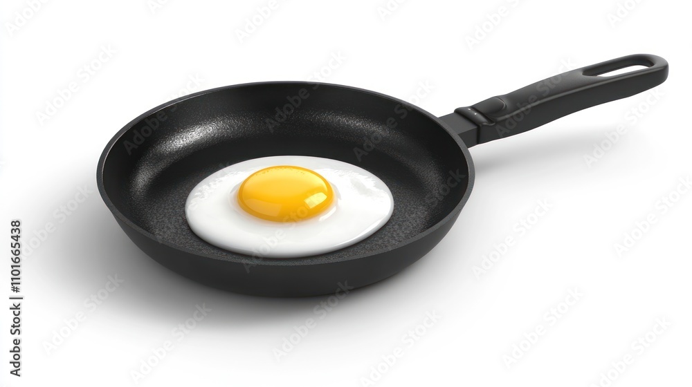 Single Fried Egg in a Black Frying Pan Single Fried Egg in a Black Frying Pan