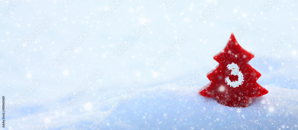 Third Advent background with red fir tree on snow. Third Advent background with red fir tree on snow.