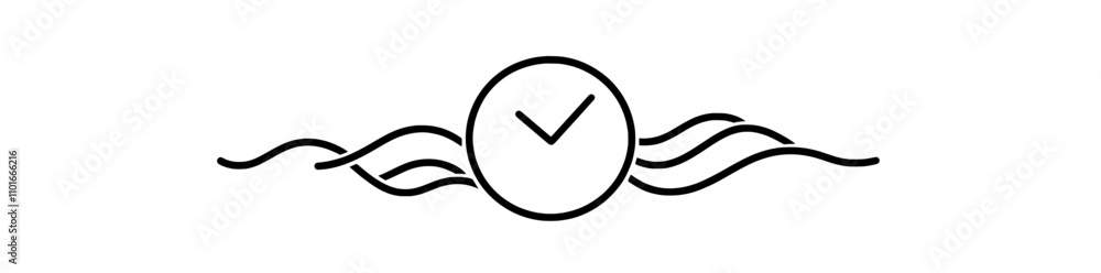 A single-line drawing of a clock icon in a doodle hand-drawn style, created as a self-drawing. This modern illustration is set against a white background. A single-line drawing of a clock icon in a doodle hand-drawn style, created as a self-drawing. This modern illustration is set against a white background.