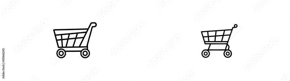 A single, unbroken line art of a shopping cart. A concept for a test system strategy. An online marketplace for shopping. A A single, unbroken line art of a shopping cart. A concept for a test system strategy. An online marketplace for shopping. A