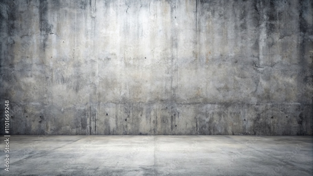Empty industrial space with textured concrete wall and floor Empty industrial space with textured concrete wall and floor