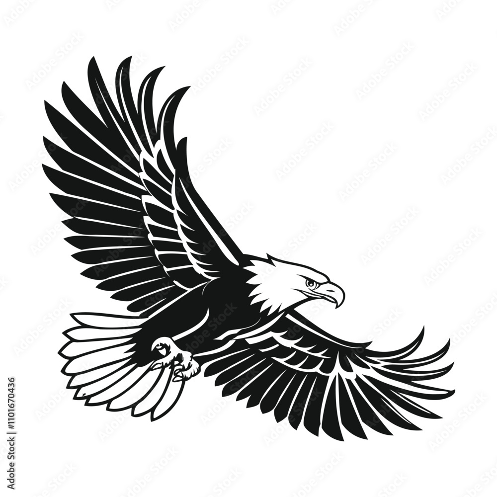Flying Eagle Vector Silhouette Bird Logo for Wildlife and Creative Designs Flying Eagle Vector Silhouette Bird Logo for Wildlife and Creative Designs