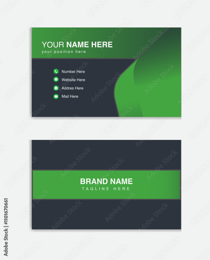 Modern , simple grin and black corporate business card design . Modern , simple grin and black corporate business card design .