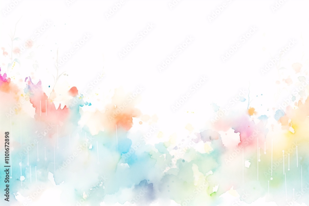 Obraz premium 濡れた画用紙に溶ける水彩画のような絵具