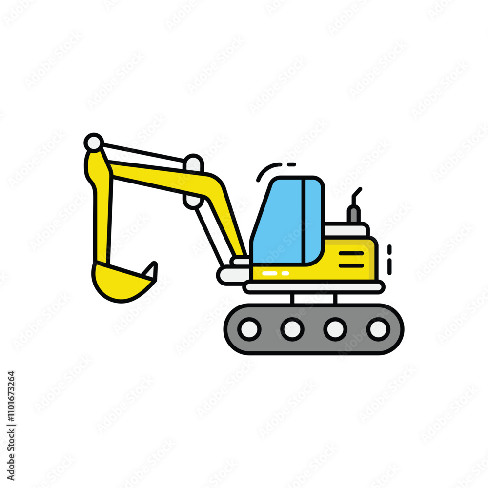 Backhoe vector icon Backhoe vector icon
