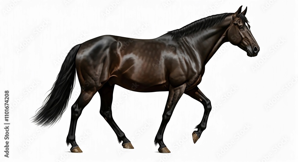 Black horse white background real image. Black horse white background real image.