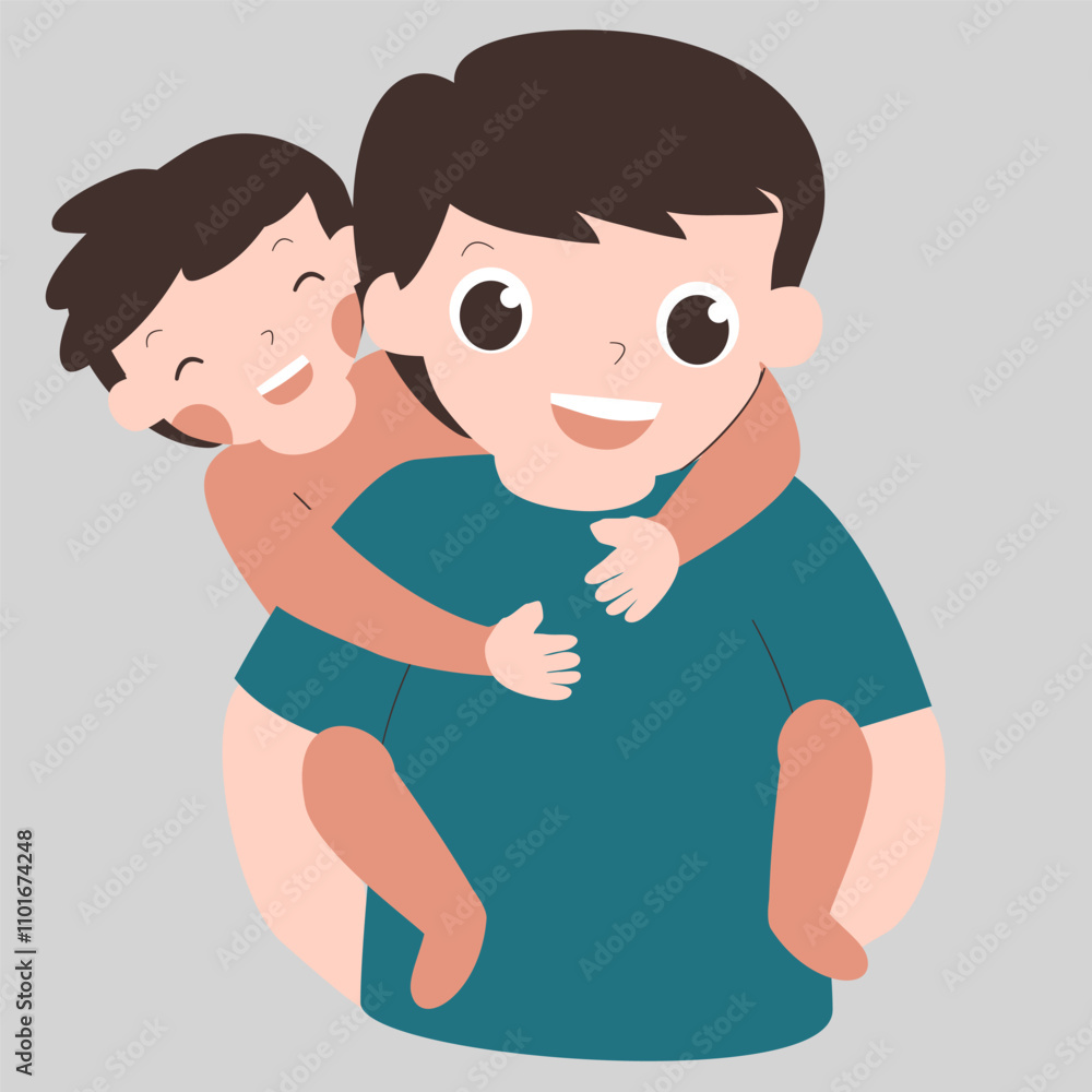 Obraz premium Father and son illustration