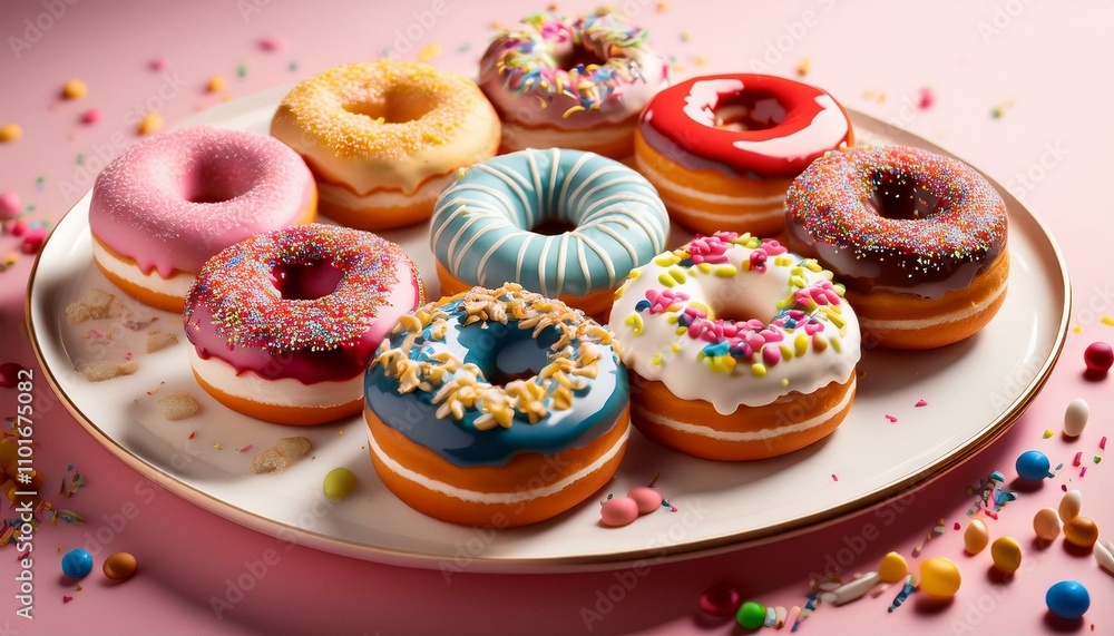 A platter of donuts makes for a perfect dessert table. A platter of donuts makes for a perfect dessert table.